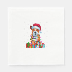 Xmas Lights American Staffordshire Terrier Dog Chr Serviette