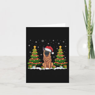 Xmas Lights Belgisches Malinois Hund Weihnachtsman Karte