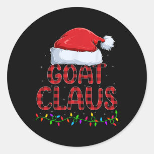 Xmas Lights Buffalo Kariert Goat Santa Claus Chris Runder Aufkleber