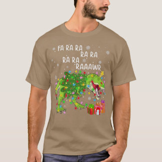 Xmas Lights Fa ra ra raaawr T Re Dinosaur Chris T-Shirt
