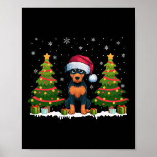 Xmas Lights Miniatur Pinscher Hund Weihnachten Poster