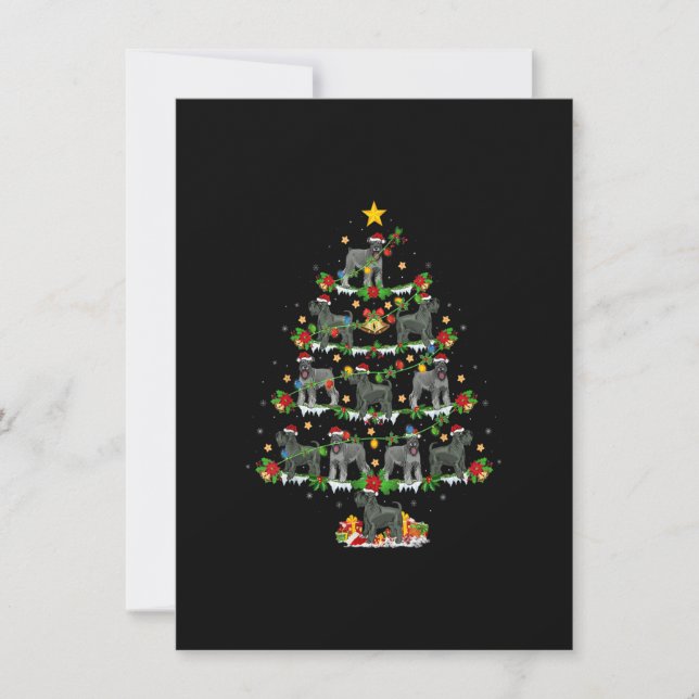 Xmas Lights Miniatur Schnauzer Dog Weihnachtsbaum Einladung (Vorderseite)
