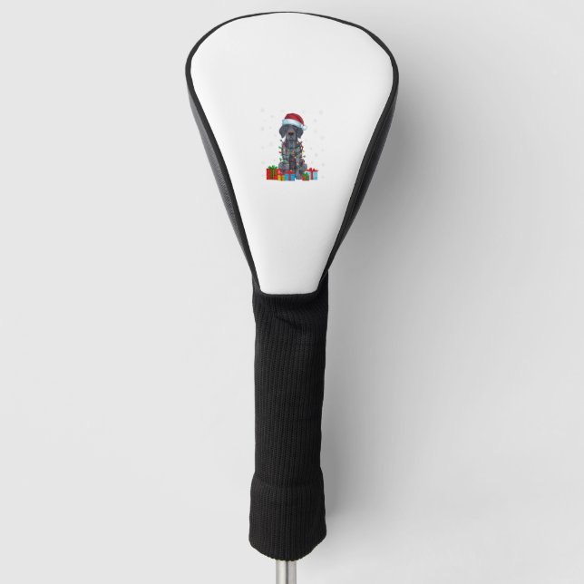 Xmas Lights Santa German Kurzhaarige Pointer Dog C Golf Headcover (Vorderseite)