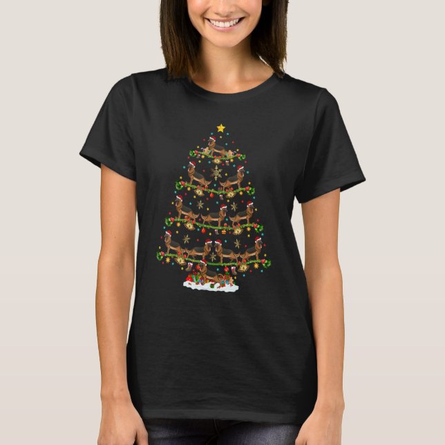 Xmas Lights Santa German Shepherd Dog Christmas Tr T-Shirt (Vorderseite)