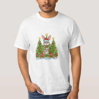 Xmas Lights Santa Hare Weihnachten T-Shirt