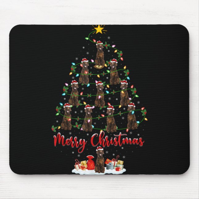 Xmas Lights Santa Irish Setter Dog Christmas Tree  Mousepad (Vorne)