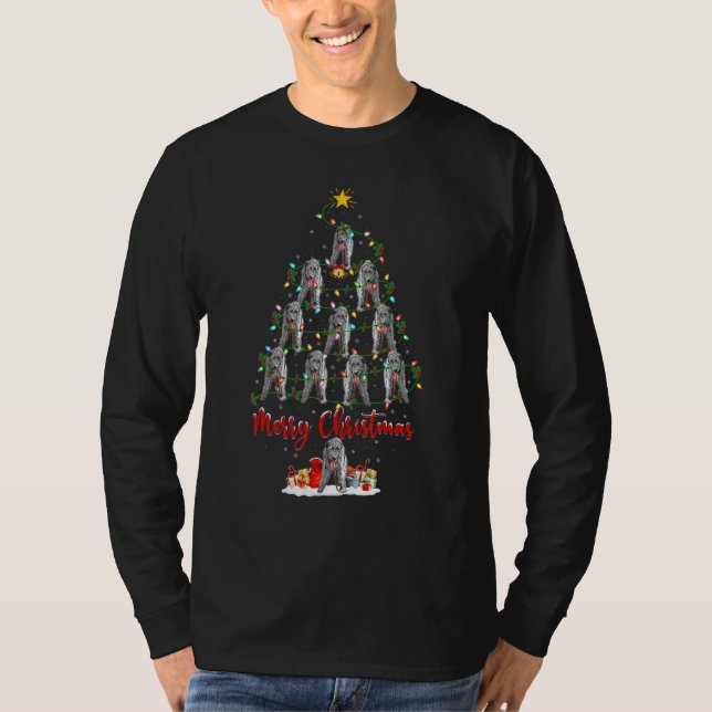 Xmas Lights Santa Irish Wolfhound Dog Christmas Tr T-Shirt (Vorderseite)