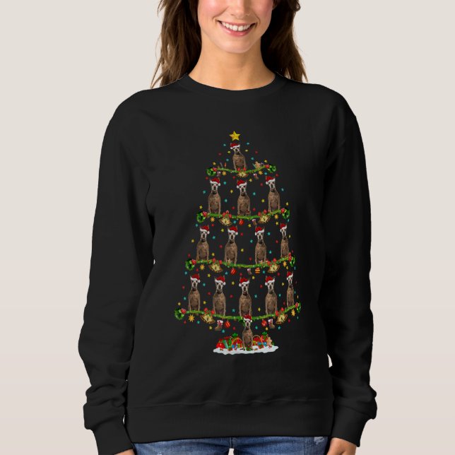 Xmas Lights Santa Miniature Pinscher Dog Christmas Sweatshirt (Vorderseite)
