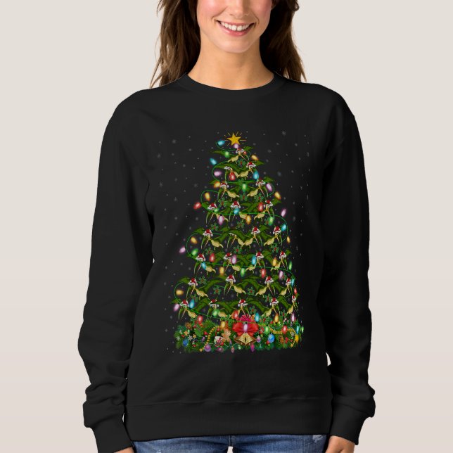Xmas Lights Santa Pterodactyl Dinosaur Bird Christ Sweatshirt (Vorderseite)