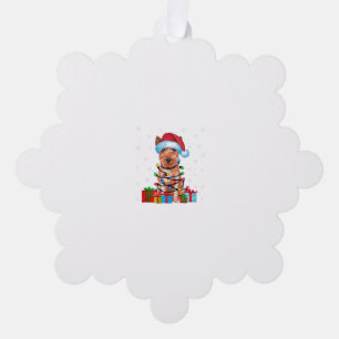 Xmas Lights Santa Soft überzogene Wheaten Terrier Ornament Karte