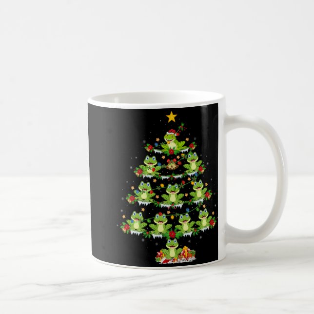 Xmas Lights Santa Tree Frog Christmas Tree Premium Kaffeetasse (Rechts)