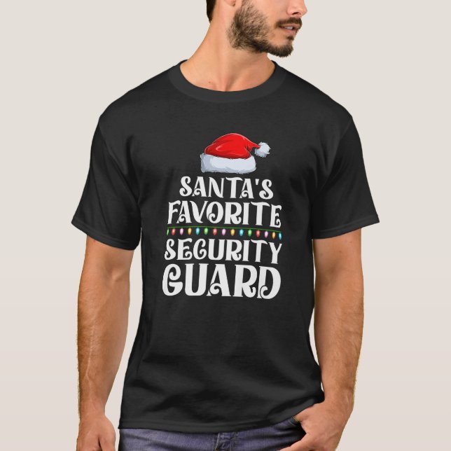 Xmas Lights Santa's Lieblings-Security-Guard Chris T-Shirt (Vorderseite)