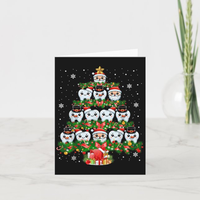 Xmas Lights Teeth Doctor Dentist Tooth Teeth Chris Karte (Vorderseite)