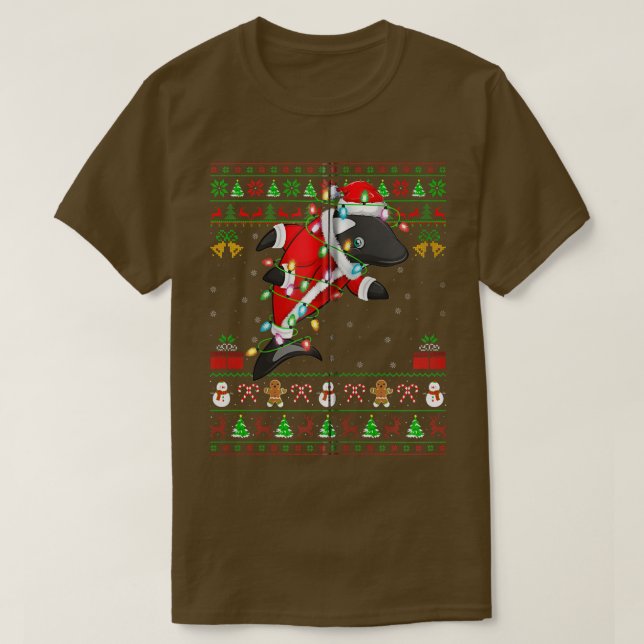 Xmas Lights Ugater Style Santa Orca Christma T-Shirt (Design vorne)