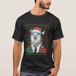 Xmas Lights Ugly Weihnachtsmannmütze American Eski T-Shirt
