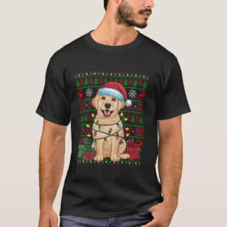 Xmas Lights Ugly Weihnachtsmannmütze Labrador Retr T-Shirt