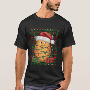 Xmas Lights Ugy Weihnachtsmannmütze Funny Gemüses T-Shirt