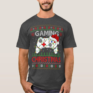 Xmas Lights Video Game Controller Ugaming Chri T-Shirt