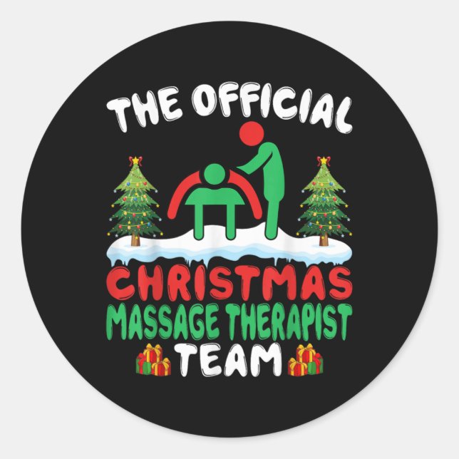 Xmas Mage Therast Team Mage Therapy Christmas  Runder Aufkleber (Vorderseite)