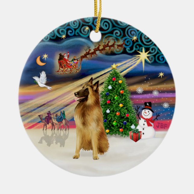 Xmas Magic - Belgische Tervuren Keramikornament (Vorne)
