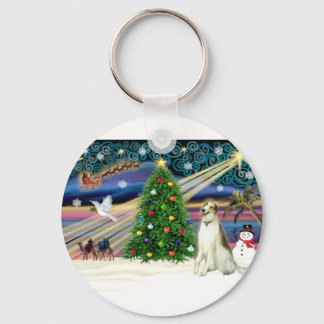 Xmas Magic-Borzoi Schlüsselanhänger