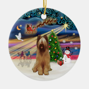 Xmas Magic - Briard (fawn) Keramikornament