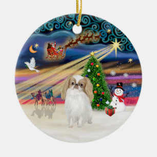 Xmas Magic - Japan-Chin (Zitronen-Weiß) Keramik Ornament