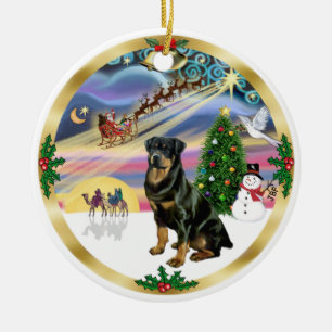 Xmas Magic - Rottweiler 3 Keramik Ornament
