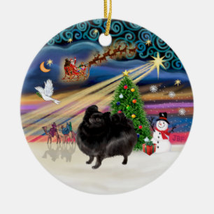 Xmas Magic - Spitz (schwarzer Stand) Keramik Ornament