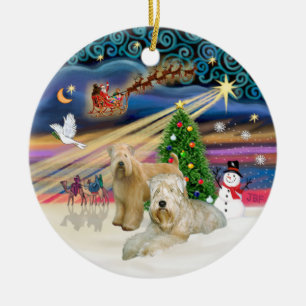 Xmas Magic - Wheaten Terriers (ZWEI) Keramikornament