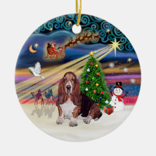 Xmas Magie - Basset Hound Keramikornament
