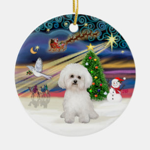 Xmas Magie - Bichon Frise 2 Keramik Ornament