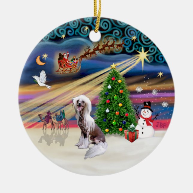 Xmas Magie - Chinesisch kreiert Keramik Ornament (Vorne)