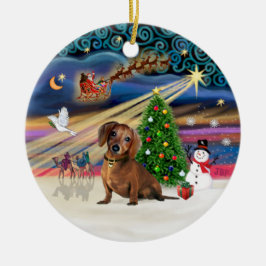 Xmas Magie - Dackel (braun 2) Keramikornament