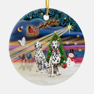 Xmas-Magie - Dalmatiner (zwei) Keramik Ornament