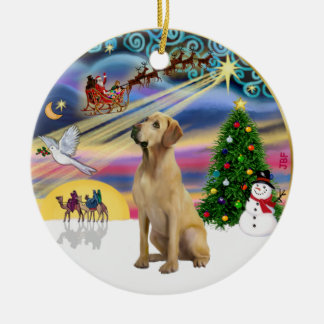 Xmas Magie - Gelbe Labrador Keramikornament