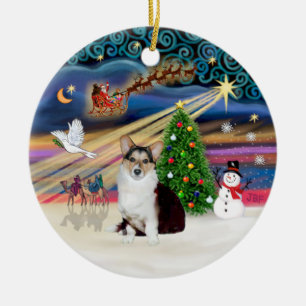 Xmas-Magie - Welsh Corgi (dreifarbig) Keramikornament