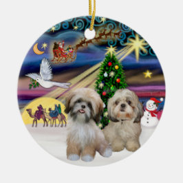 Xmas Magie - Zwei schicke Zustände (P2+Y) Keramik Ornament
