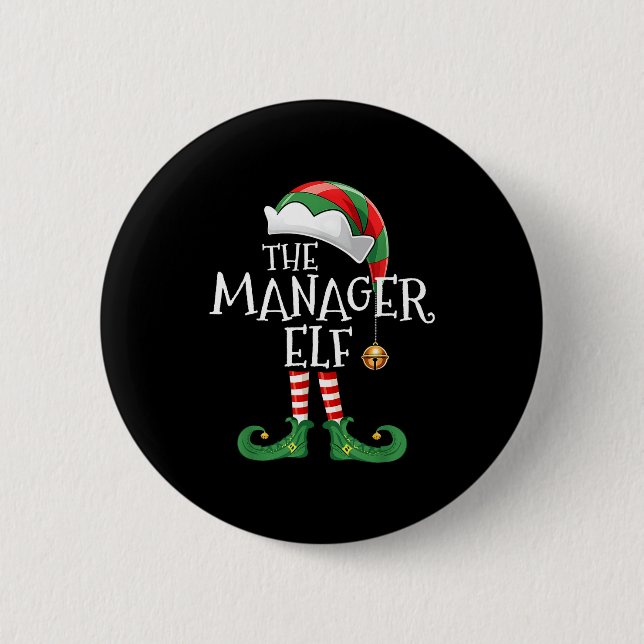 Xmas Manager Elf Matching Family Group Christmas E Button (Vorderseite)