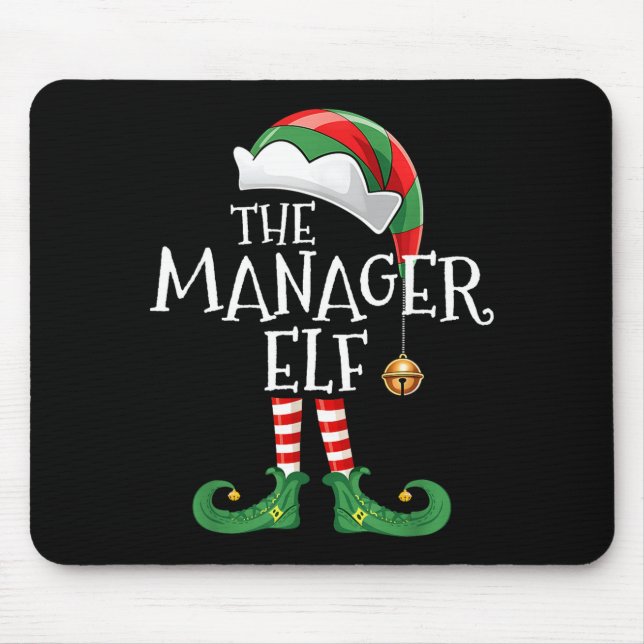 Xmas Manager Elf Matching Family Group Christmas E Mousepad (Vorne)
