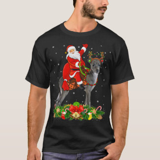 Xmas Matching Funny Santa Riding Italienischer Win T-Shirt