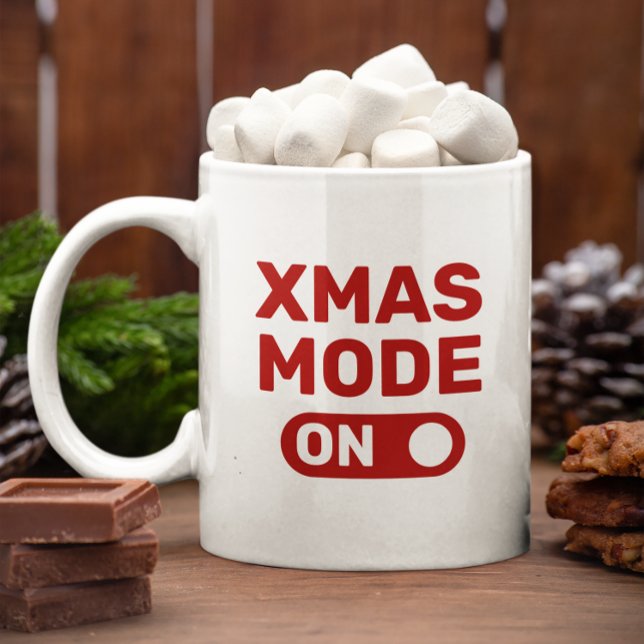 XMAS-Modus für die rote Typografie Kaffeetasse (Von Creator hochgeladen)