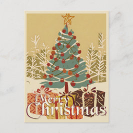 Xmas Motif, mit Geschenken unter dem Weihnachtsbau Feiertagspostkarte