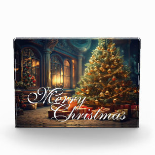 Xmas Motif mit Geschenken unter dem Weihnachtsbaum Fotoblock
