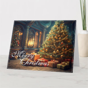 Xmas Motif mit Geschenken unter dem Weihnachtsbaum Karte