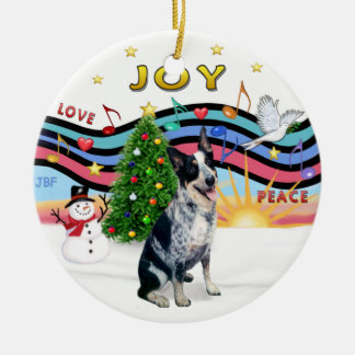 Xmas Music 1 - Australischer Rinderhund Keramikornament