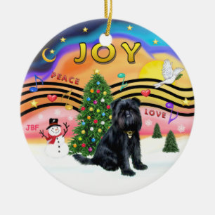 Xmas Music 2 - Brussels Griffon (schwarz) Keramik Ornament
