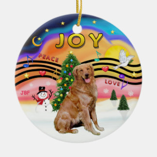 Xmas Music 2 - Golden Retriever 3 Keramik Ornament