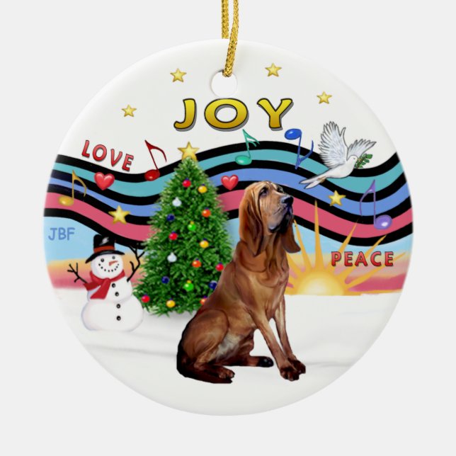 XMas Music - Bloodhound Keramikornament (Vorne)