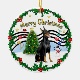 Xmas Musik 1 - Dobermann Pinscher 1 Keramikornament